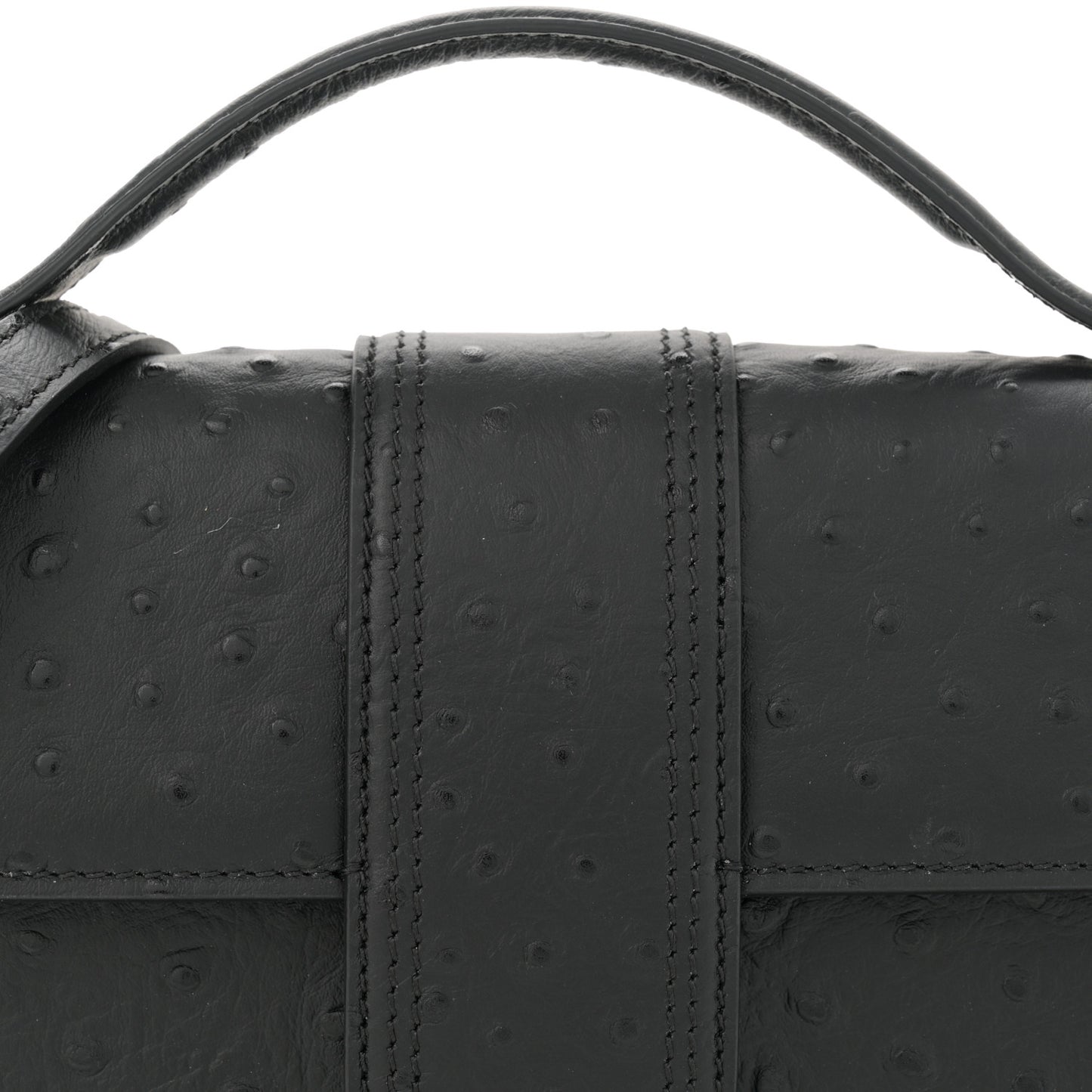 Calfskin Ostrich Embossed Le Grand Bambino Black