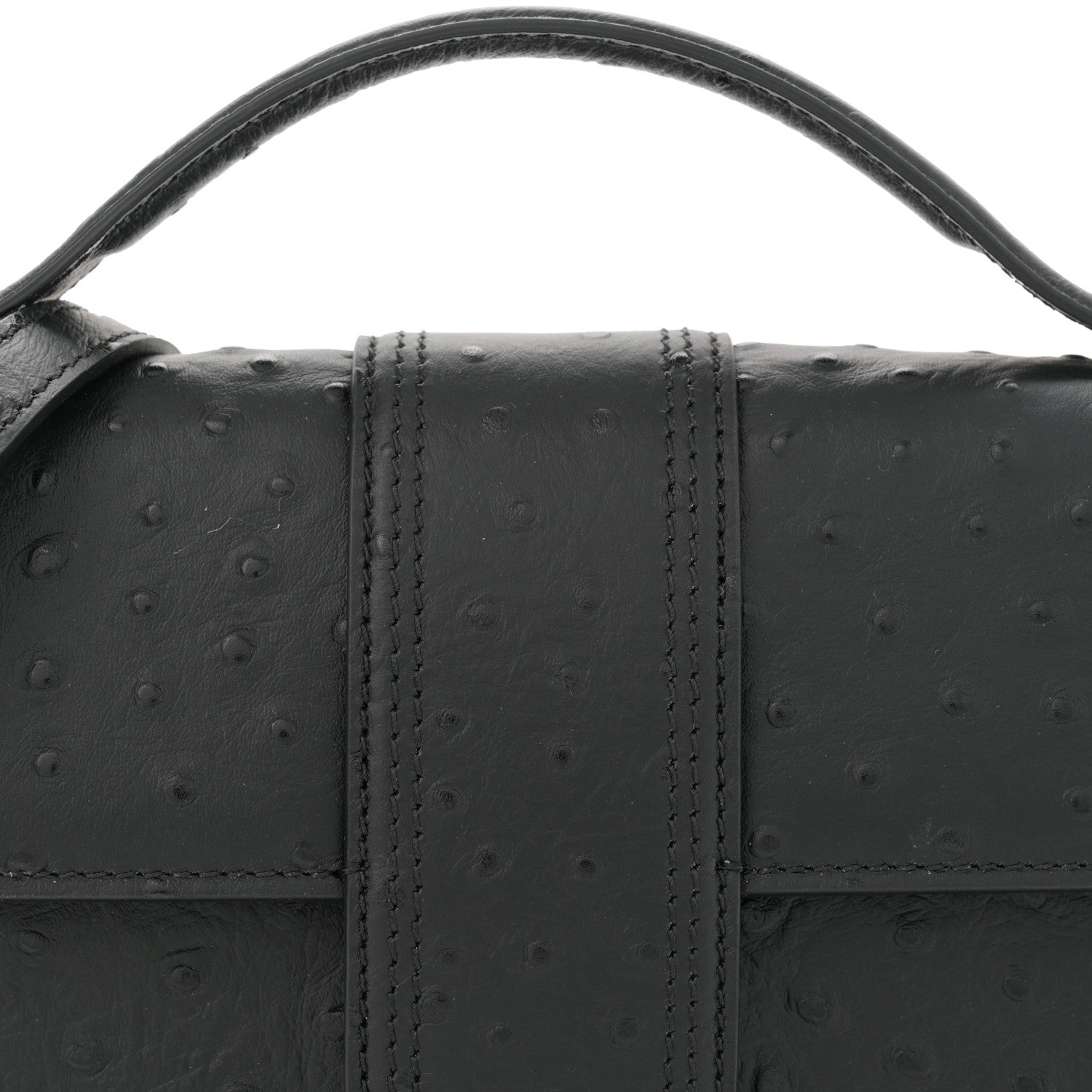 Jacquemus Calfskin Ostrich Embossed Le Grand Bambino Black 7 of 9