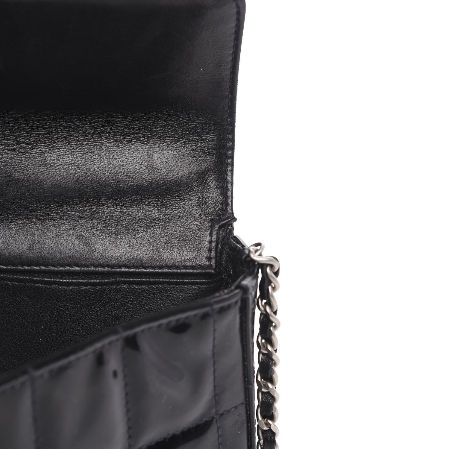 Chanel Patent Quilted East West Chocolate Bar Flap Black 13 of 14