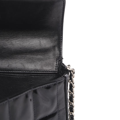 Chanel Patent Quilted East West Chocolate Bar Flap Black 13 of 14