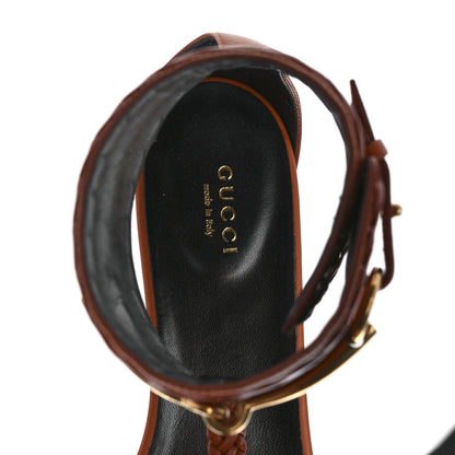 Gucci Calfskin Braided Horsebit Sandals 40 Cognac 7 of 7