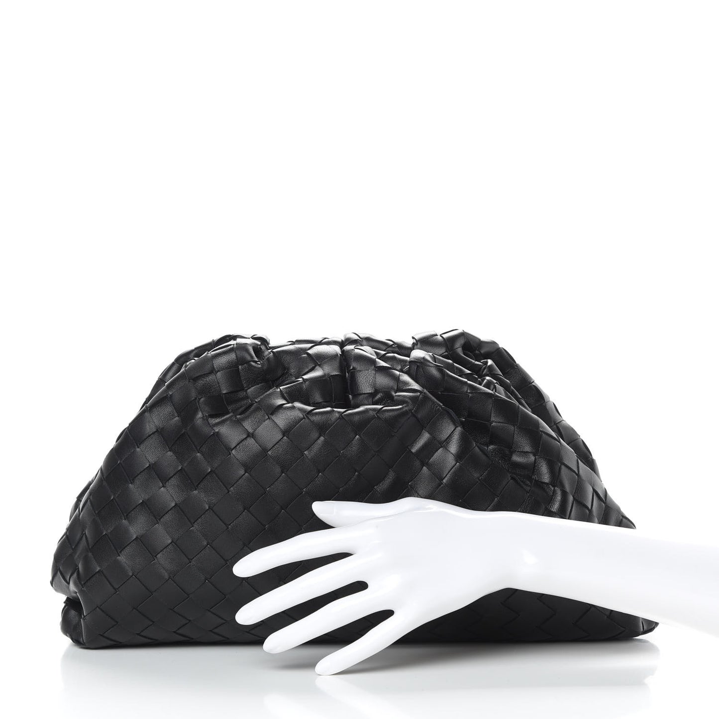 Nappa Maxi Intreccio The Pouch Oversized Clutch Black