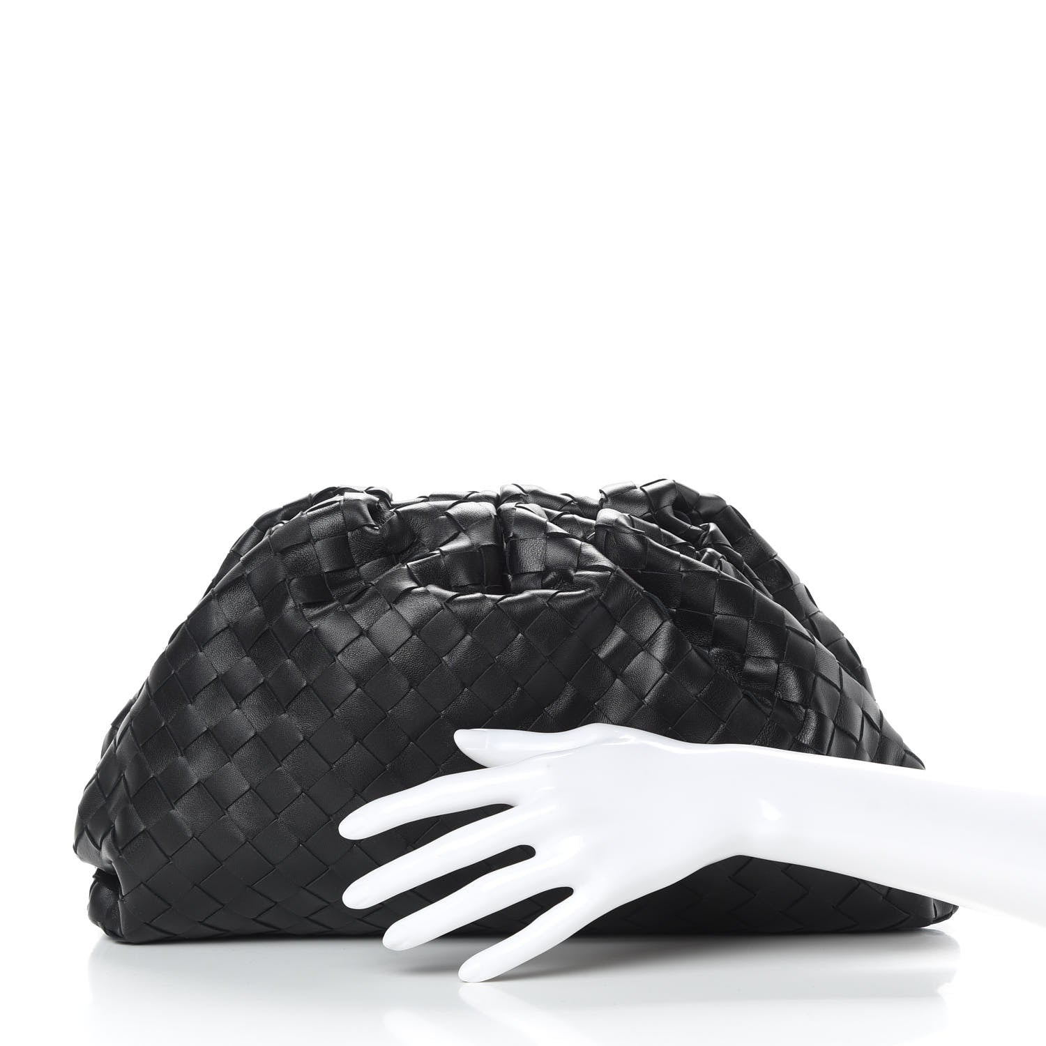 Bottega Veneta Nappa Maxi Intreccio The Pouch Oversized Clutch Black 2 of 9