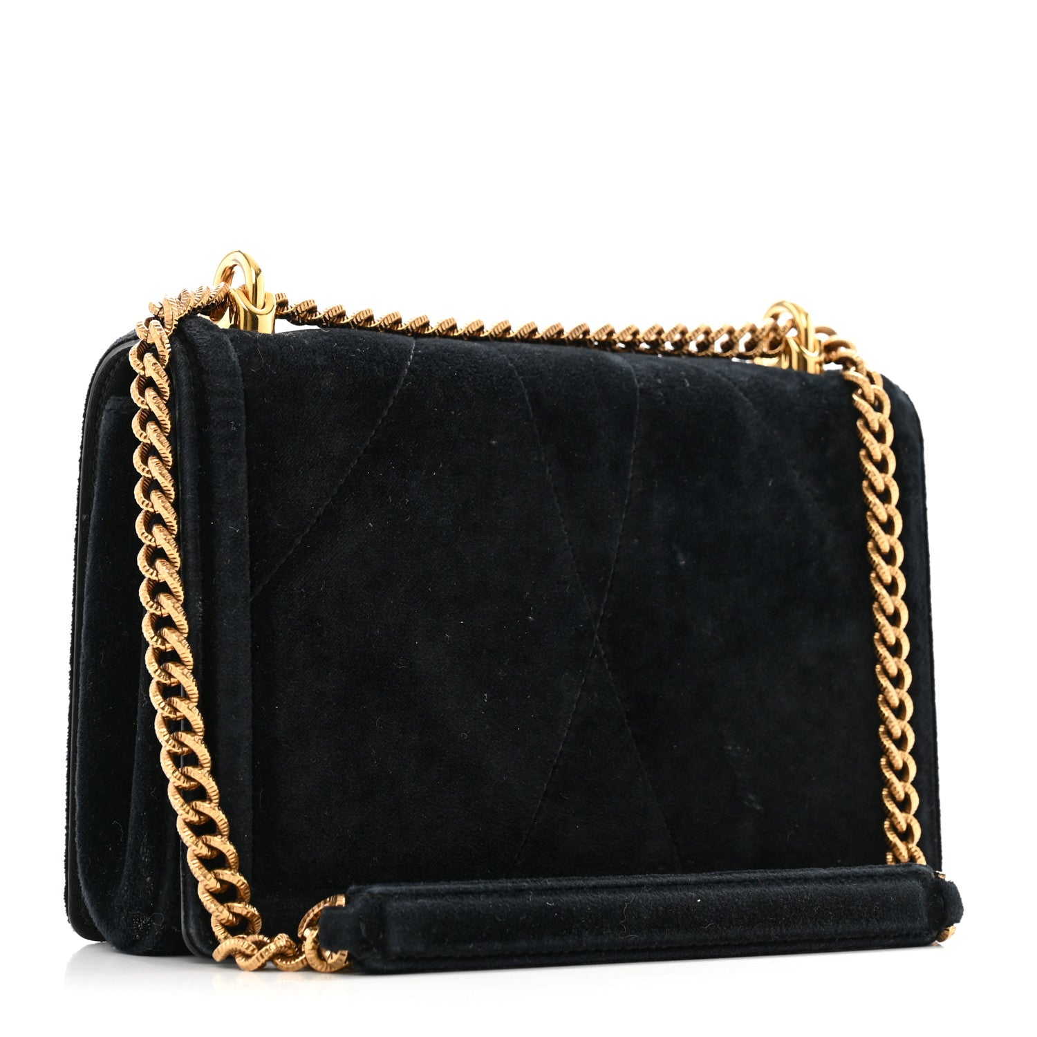 Dolce & Gabbana Velvet Medium Devotion Crossbody Bag Black 3 of 12