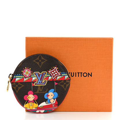 Louis Vuitton Monogram 2020 Christmas Animation Bumper Cars Round Coin Purse Coquelicot 8 of 8