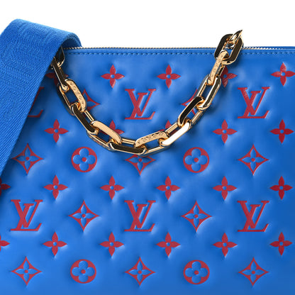 Louis Vuitton Lambskin Embossed Monogram Vuittamins Coussin PM Blue Red 9 of 10
