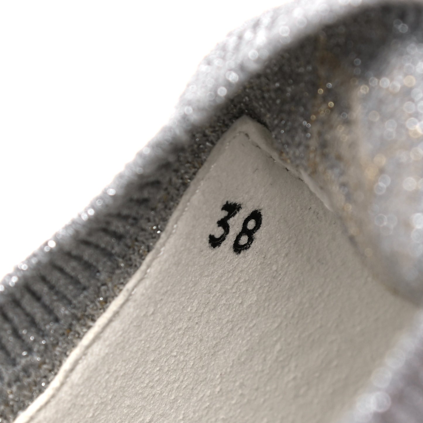 Metallic Knit Calfskin Suede Goatskin Bi-Color Womens Addict Sneakers 38 Multicolor Gris Argent