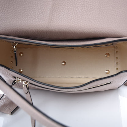 Valentino Garavani Pebbled Calfskin Rockstud Top Handle Shoulder Bag Poudre 6 of 12
