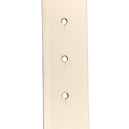 Valentino Garavani Glossy Calfskin Grainy Calfskin Hammered VLogo Reversible 30mm Belt 80 32 White Black 4 of 5