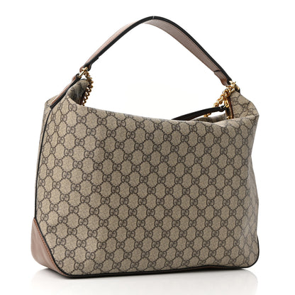 Gucci GG Supreme Monogram Large Linea A Hobo Light Brown 3 of 10
