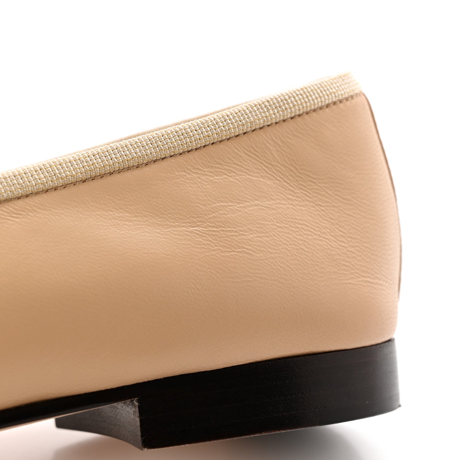 Chanel Lambskin Cap Toe Ballerina Flats 38 Beige Black 9 of 11