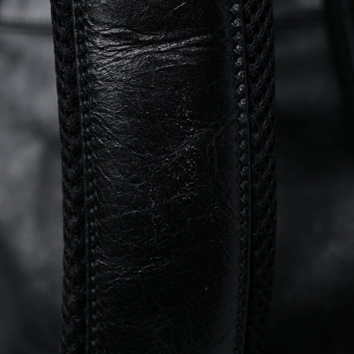 Fluffy Calfskin Mesh Nylon Medium Morpheus Double Buckle Backpack Black