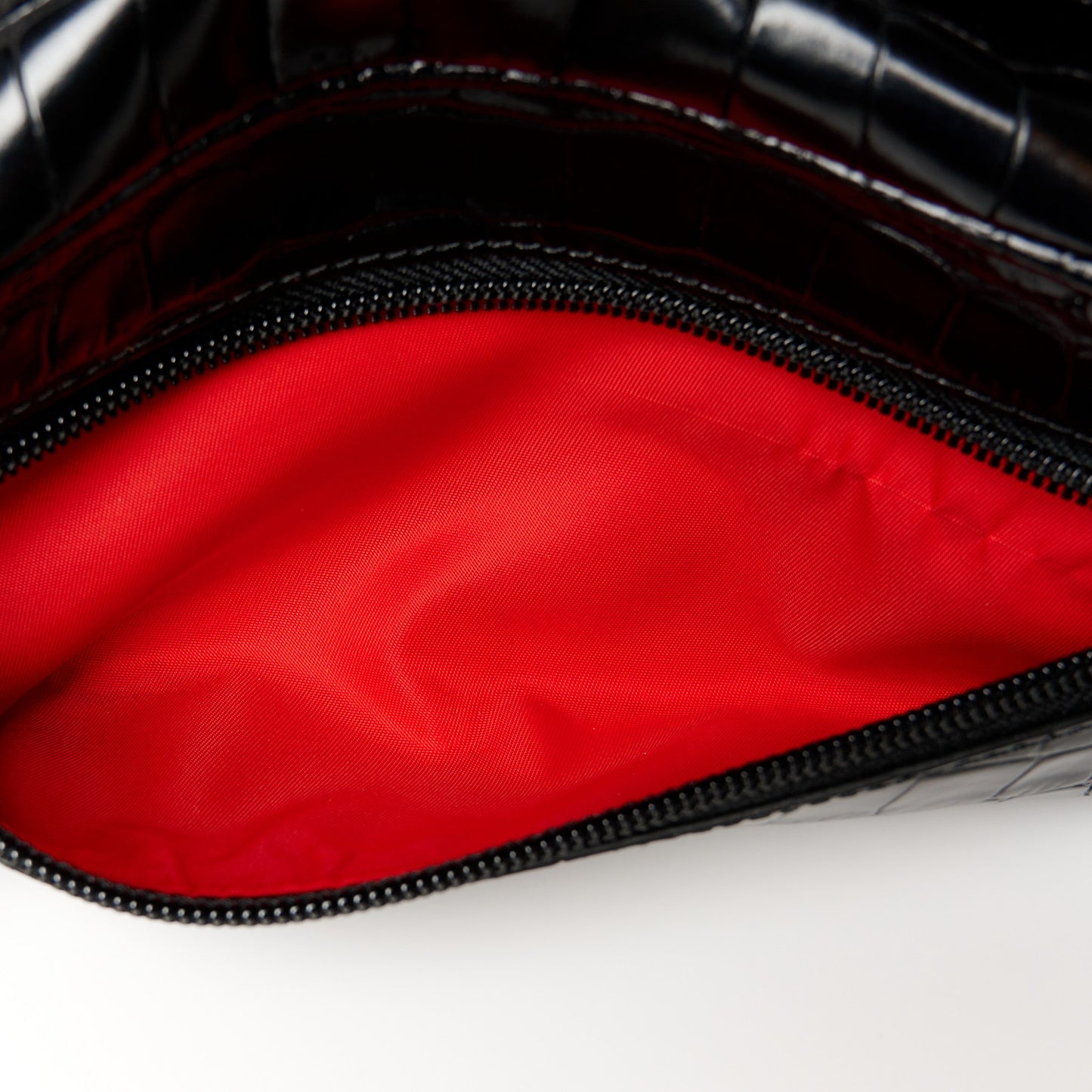 Calfskin Crocodile Embossed Blaster Pouch Black
