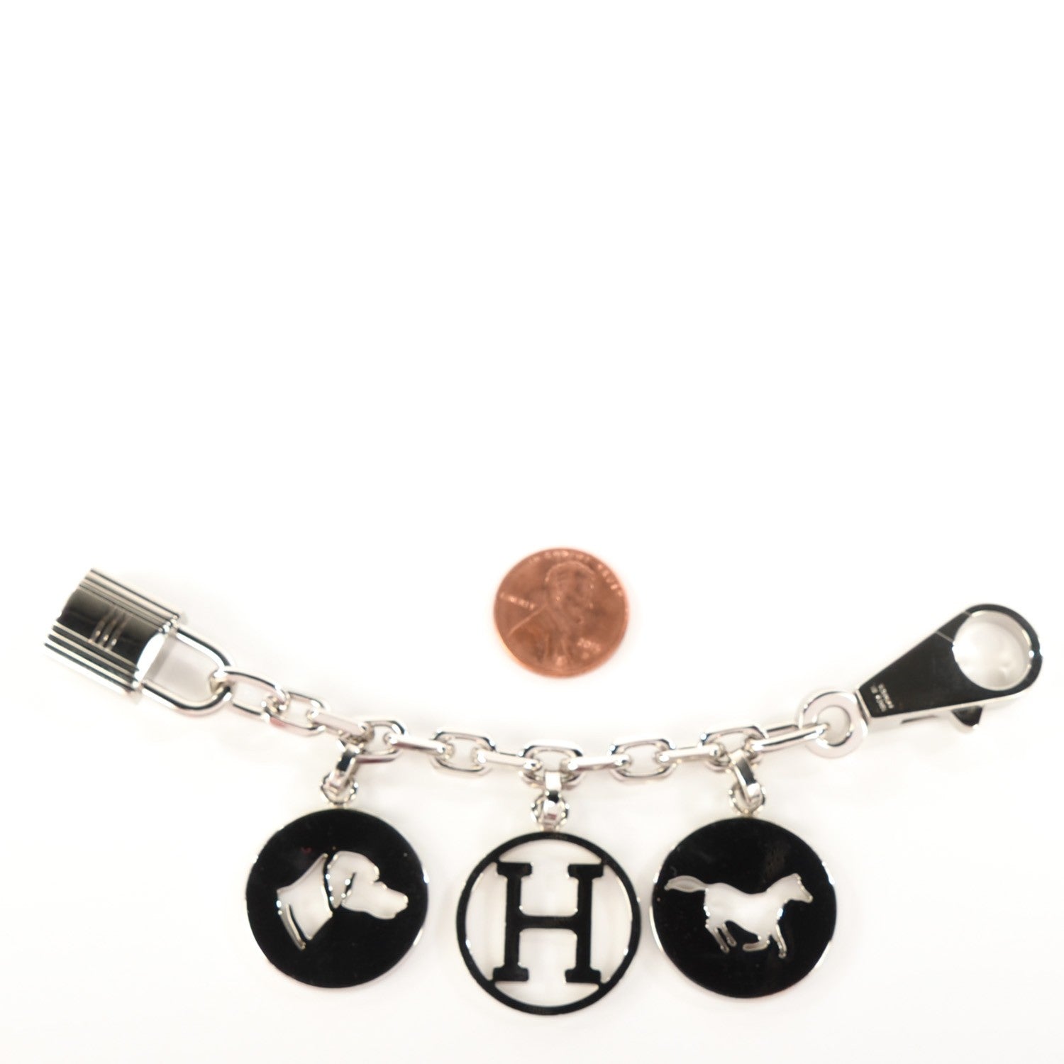 Hermes Palladium Breloque Bag Charm Silver 2 of 5
