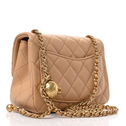 Chanel Lambskin Quilted Mini Pearl Crush Flap Beige 3 of 9
