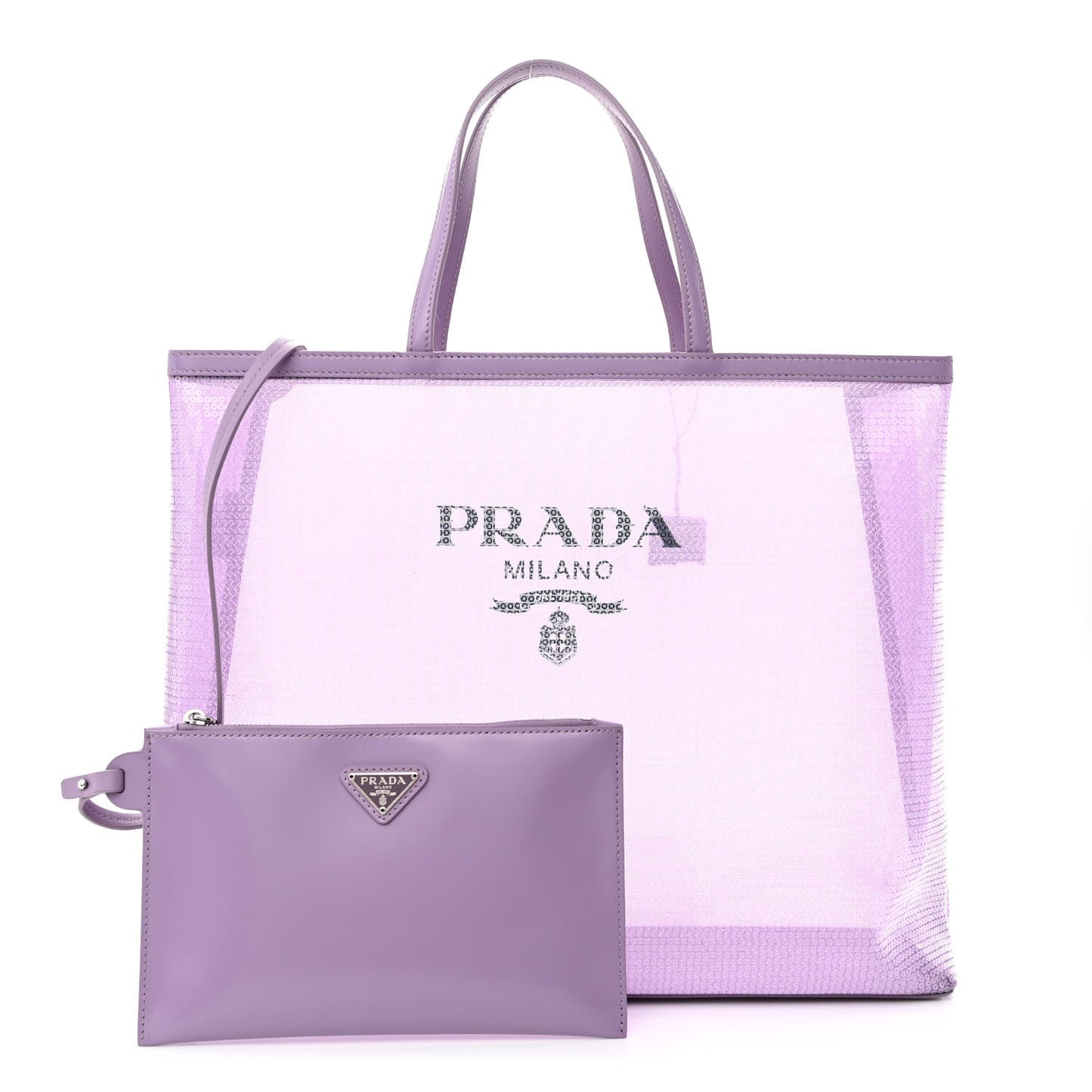 Mesh Paillettes Spazzolato Logo Shopping Tote Lilium
