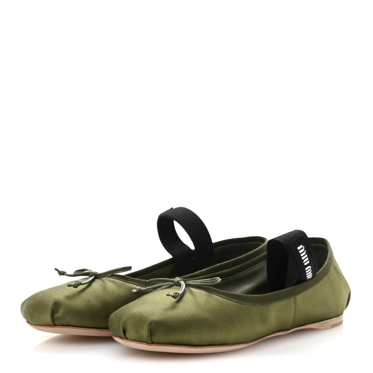 Satin Ballerina Flats 36.5 Oliva