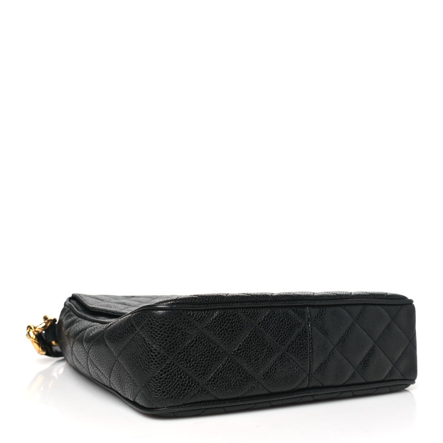 Caviar Quilted Flap Camera Case Black