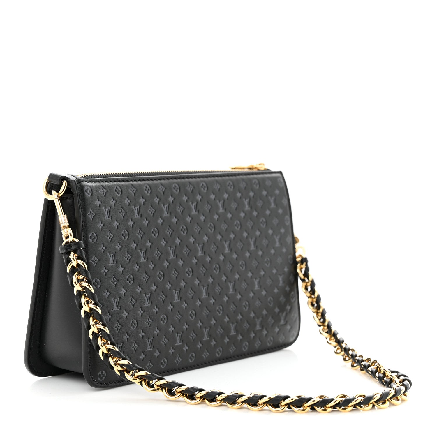 Louis Vuitton Calfskin Nanogram Embossed Lexington Pouch Black 3 of 9