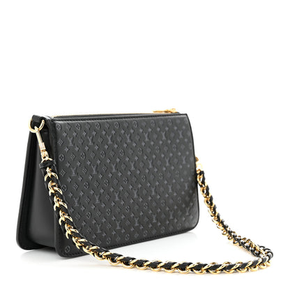 Louis Vuitton Calfskin Nanogram Embossed Lexington Pouch Black 3 of 9