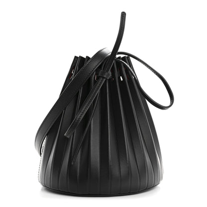 Mansur Gavriel Vegetable Tanned Calfskin Pleated Mini Bucket Bag Black Flamma 1 of 10