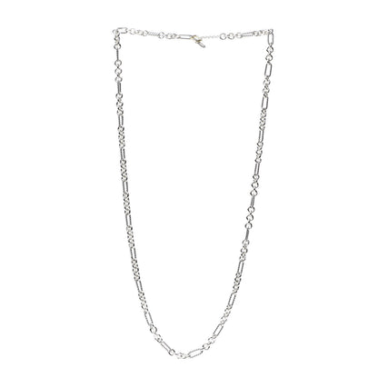 David Yurman Sterling Silver 18K Yellow Gold Figaro Link Toggle Necklace 3 of 5