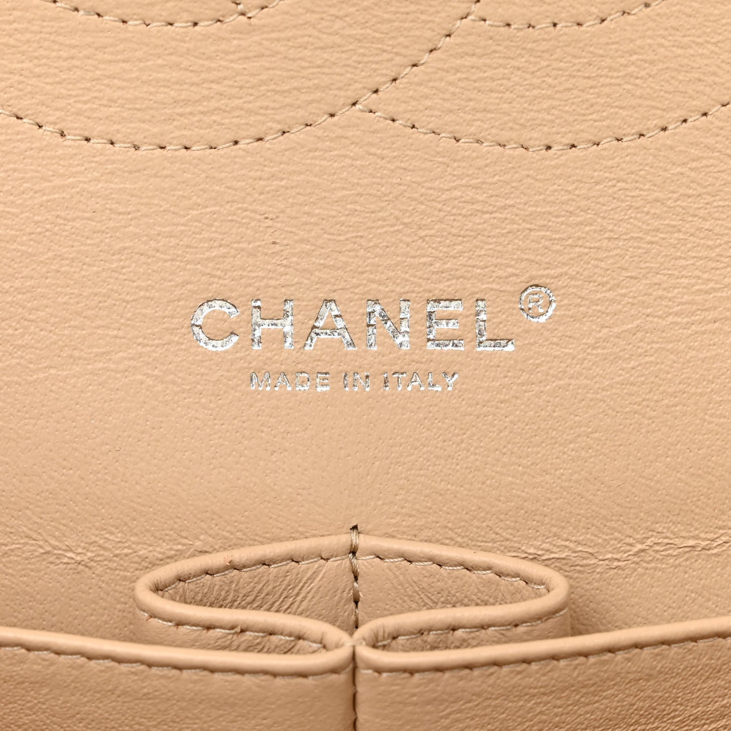 Caviar Quilted Jumbo Double Flap Beige Clair