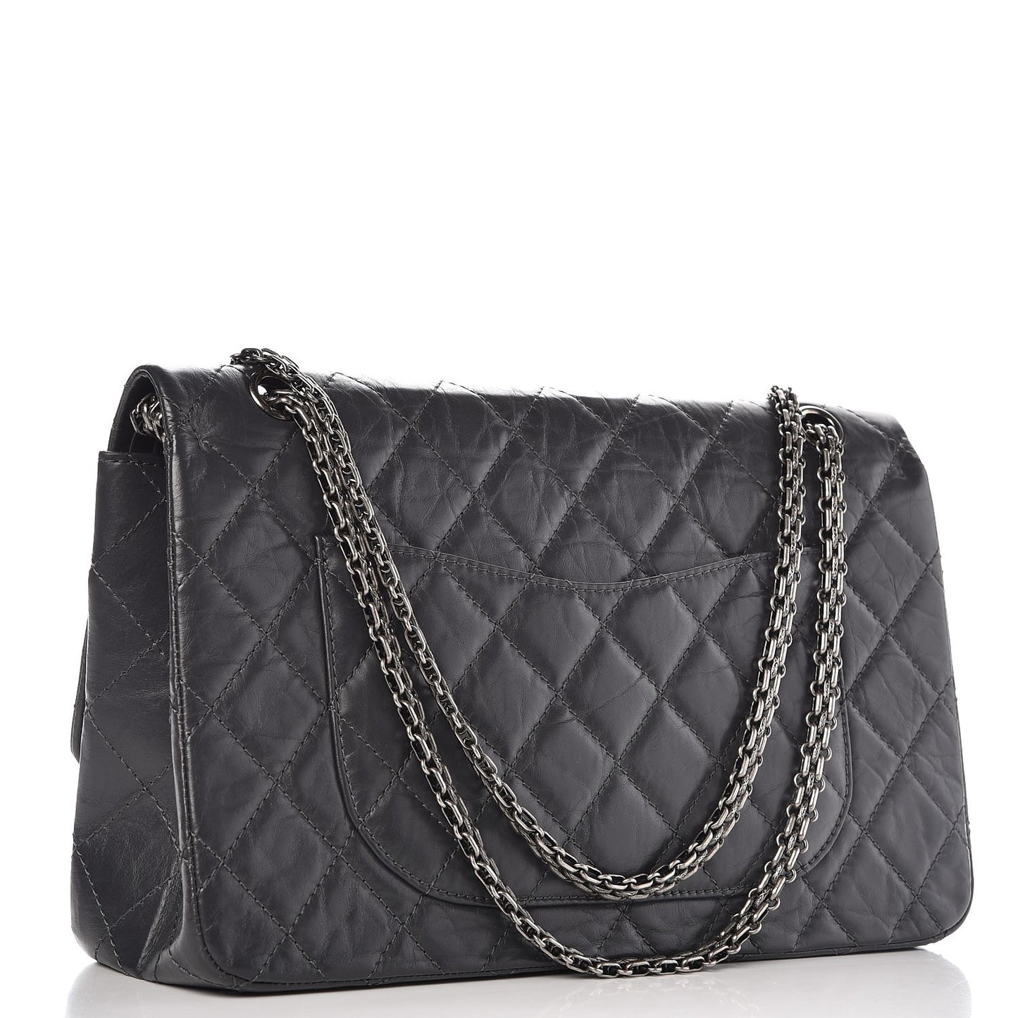 Aged Calfskin Quilted 2.55 Reissue 227 Flap Grey