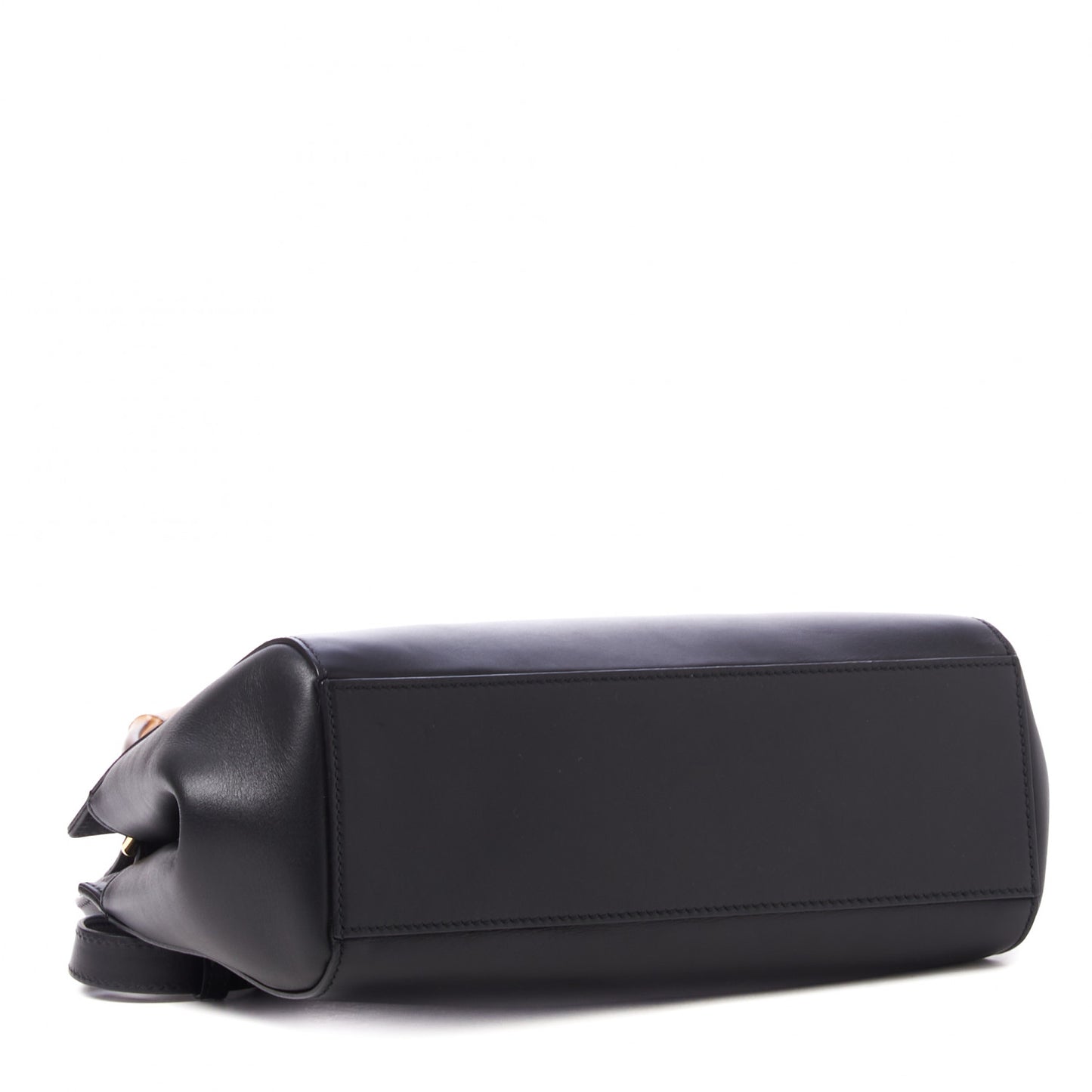 Nappa Bamboo Small Nymphaea Top Handle Bag Black