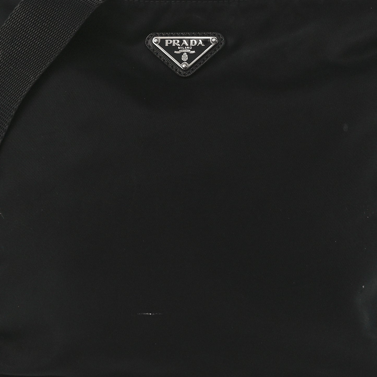 Tessuto Nylon Flat Messenger Bag Black