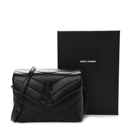 Saint Laurent Calfskin Y Quilted Monogram Toy Loulou Crossbody Bag Black 12 of 12