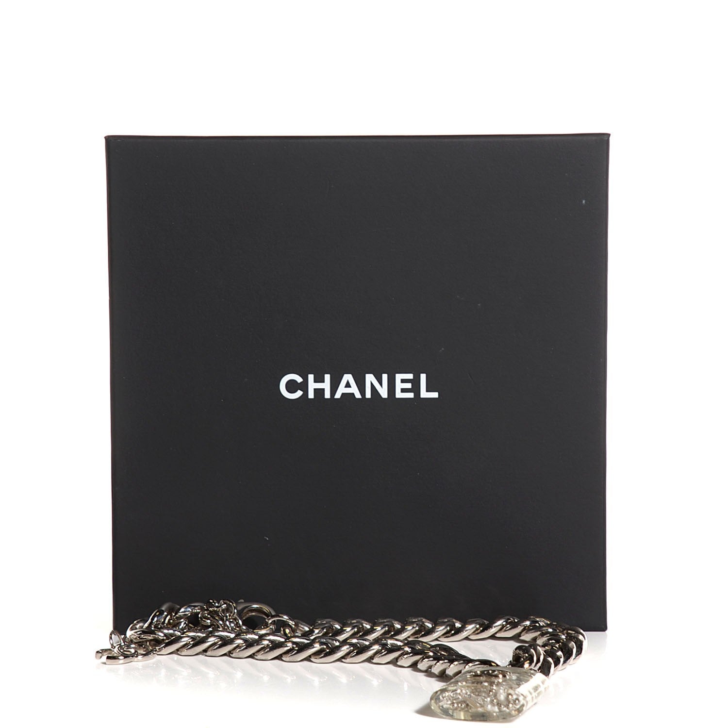Chanel Pearl CC Padlock Necklace Silver 4 of 4