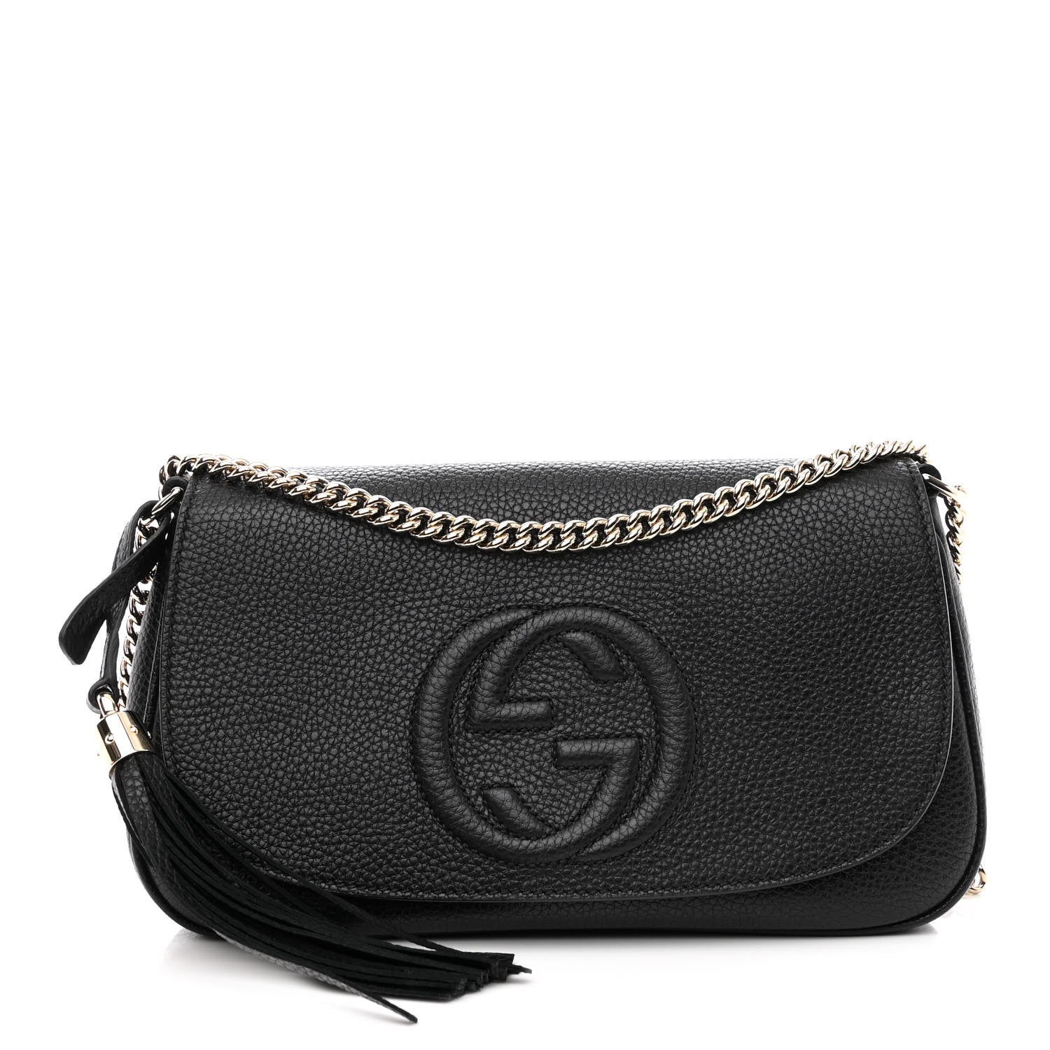 Gucci Pebbled Calfskin Medium Soho Flap Crossbody Black 1 of 10