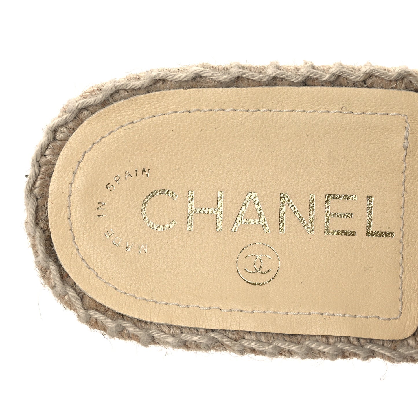 Lambskin Quilted CC Espadrille Slip On Sandals 36 Ivory