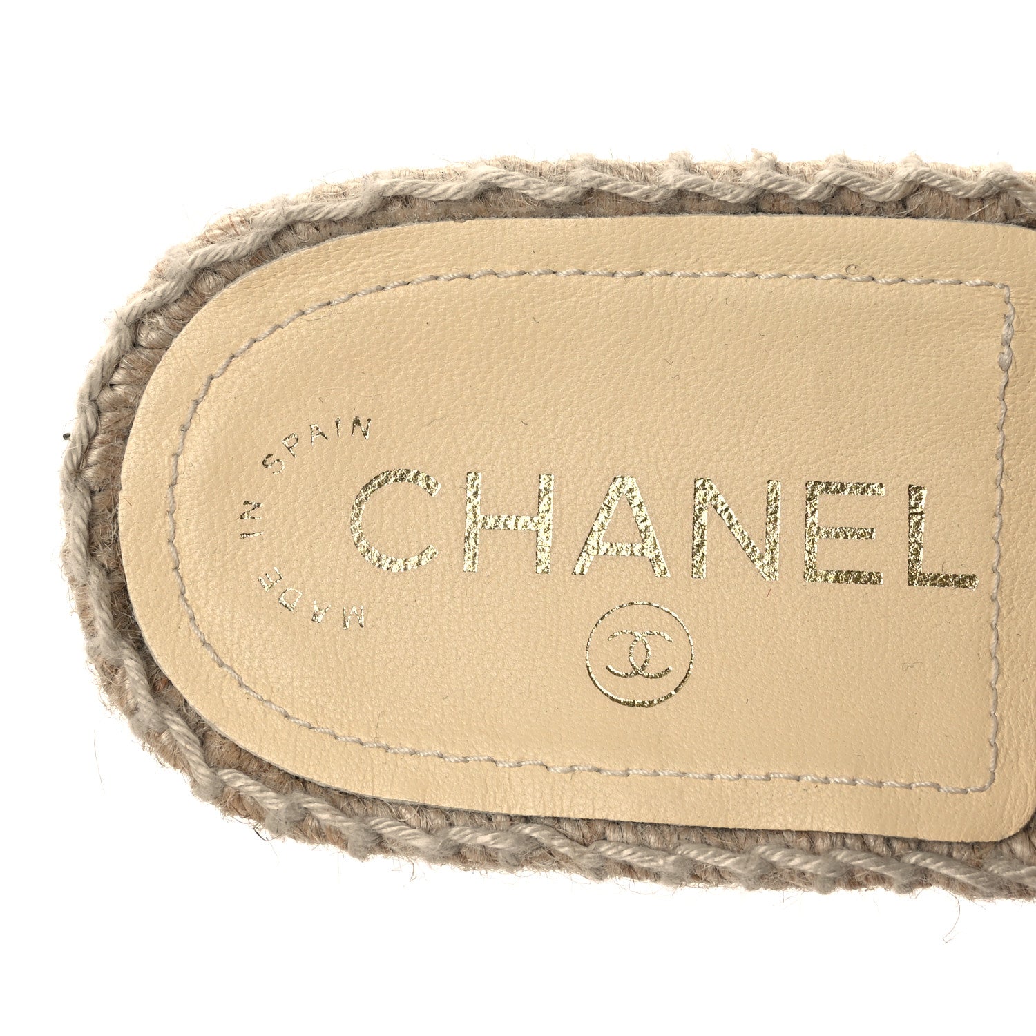 Chanel Lambskin Quilted CC Espadrille Slip On Sandals 36 Ivory 9 of 10