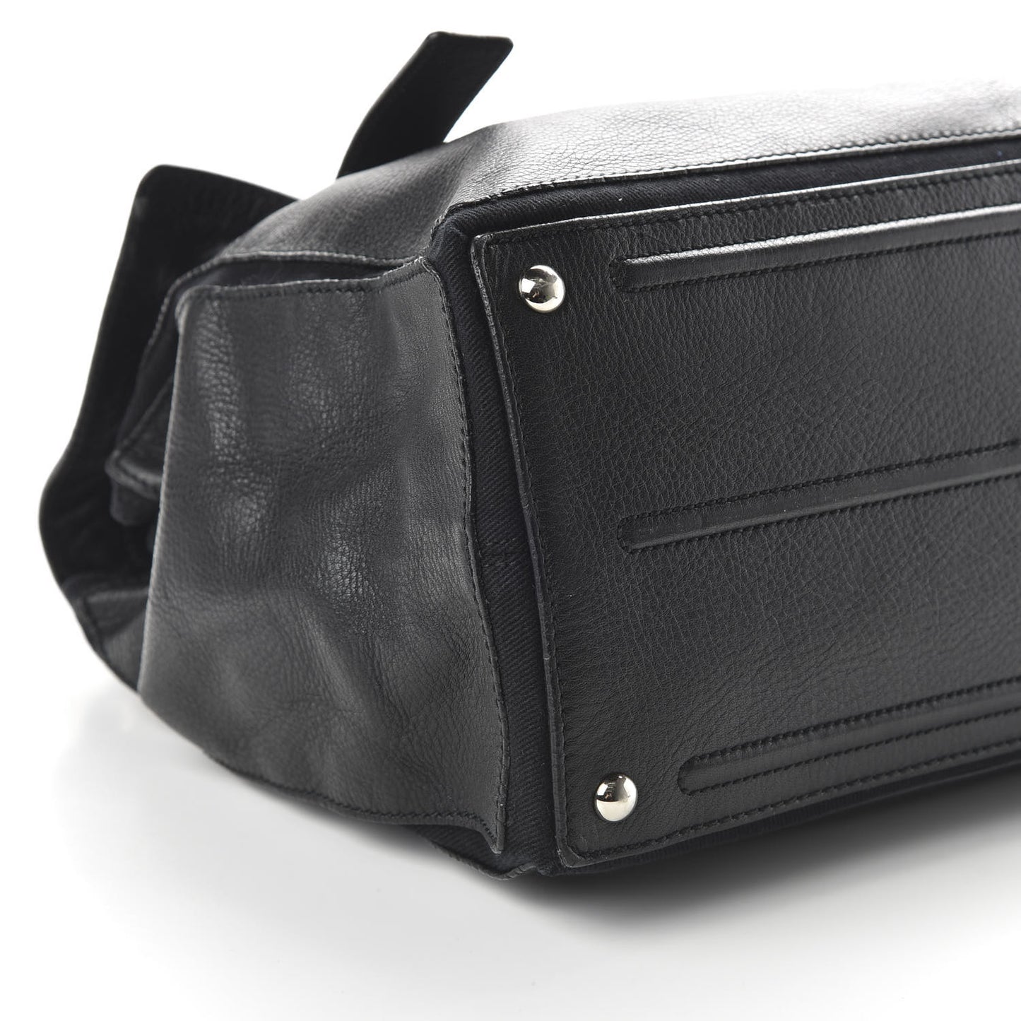Calfskin Canvas Large Muse Two Black