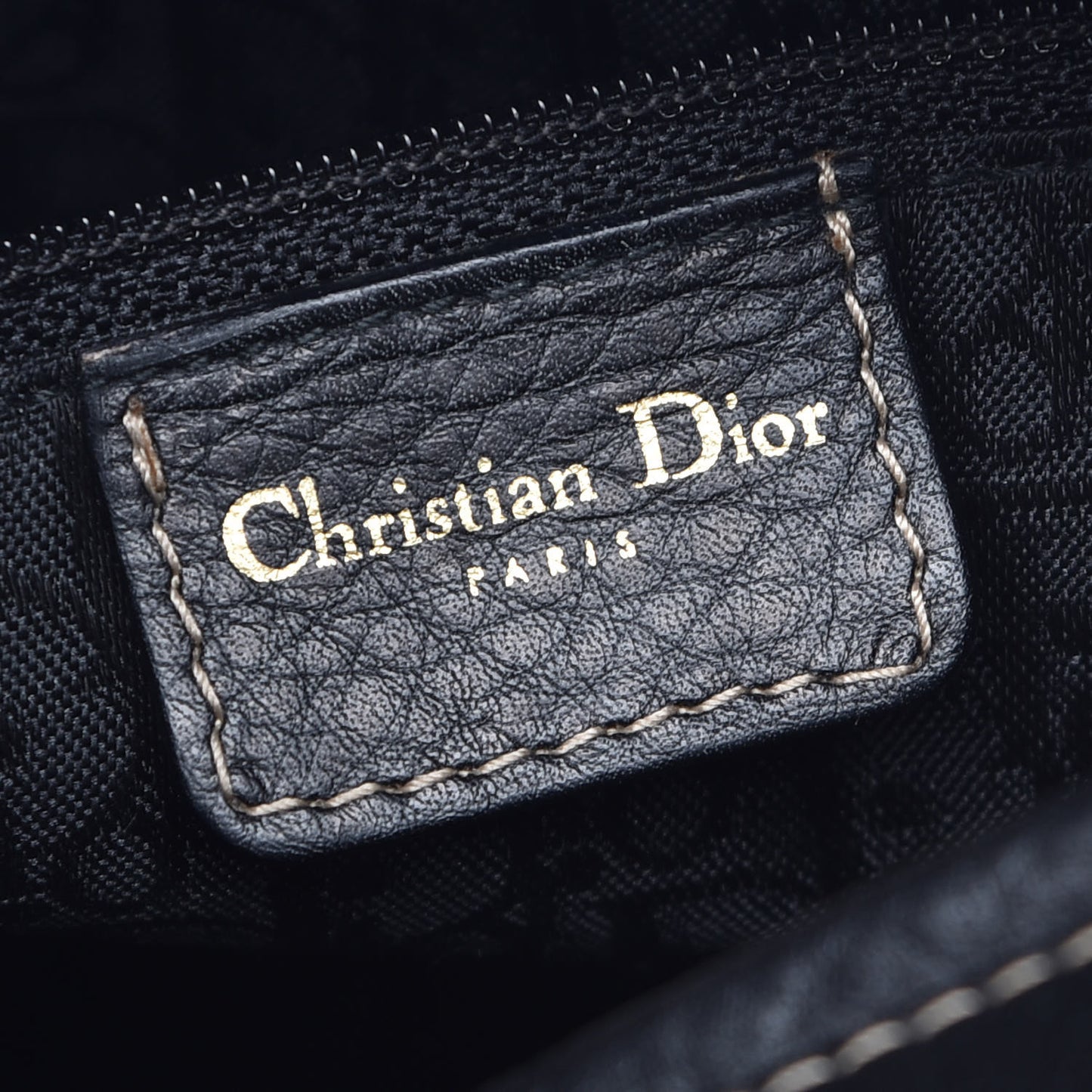 Grained Calfskin Medium Lady Dior Black
