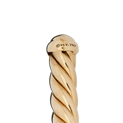 David Yurman 18K Yellow Gold Diamond 4mm Cablespira X Station Cable Bracelet 3 of 4