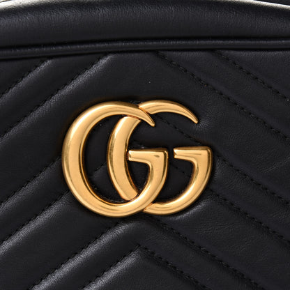 Gucci Calfskin Matelasse Small GG Marmont Chain Shoulder Bag Black 9 of 11