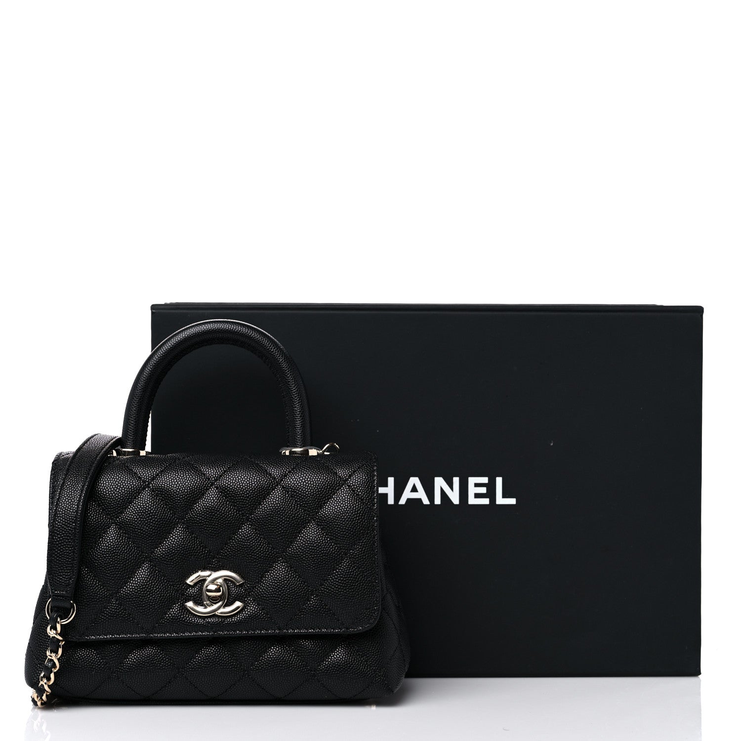 Chanel Caviar Quilted Extra Mini Coco Handle Flap Black 10 of 10