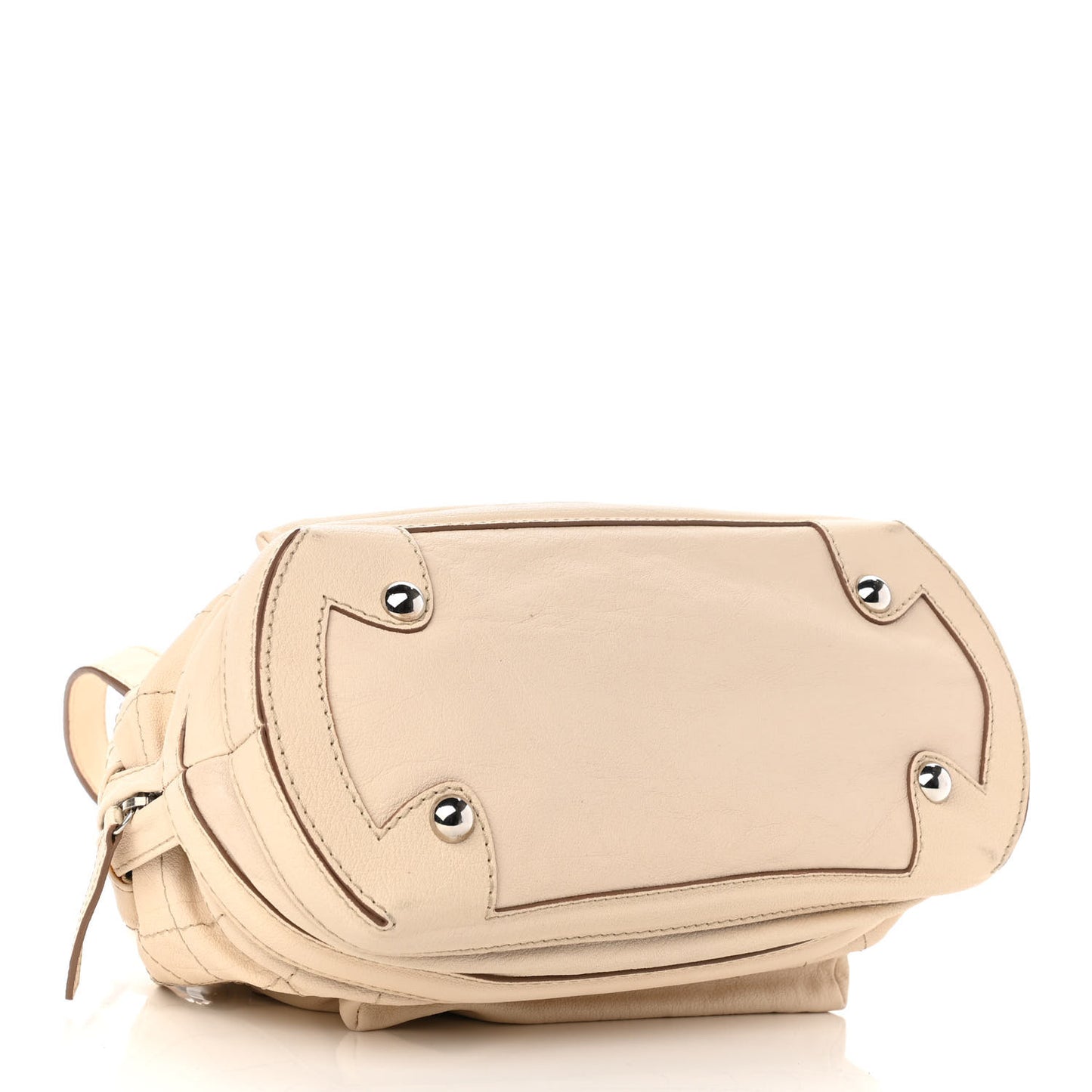 Goatskin Square Stitch Essential Bowler White