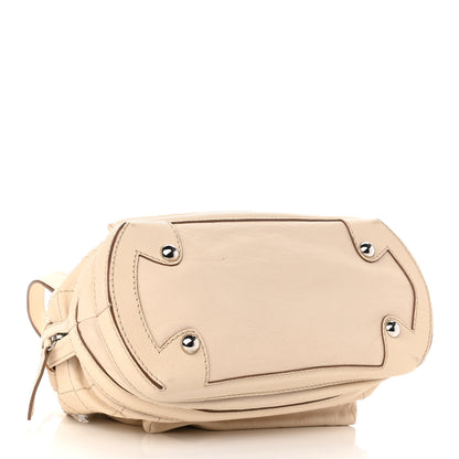 Chanel Goatskin Square Stitch Essential Bowler White 3 of 12