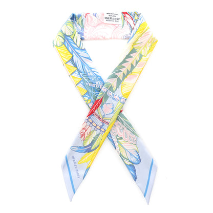 Hermes Silk La Danse Pacifique Twilly Bleu Ciel Vert Rose 1 of 4