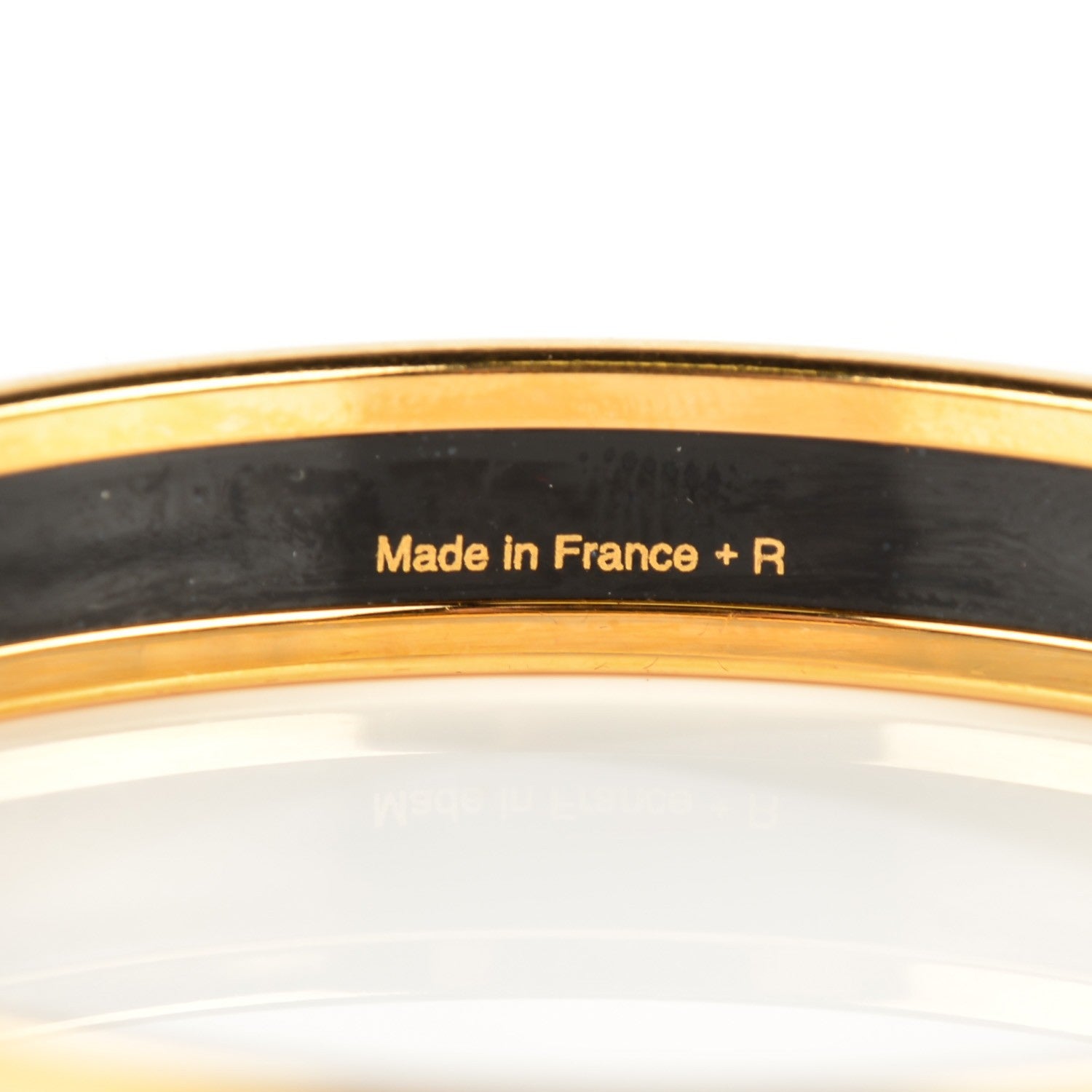 Hermes Enamel Printed Narrow Perspective Cavaliere Bracelet 62 Gold 5 of 6
