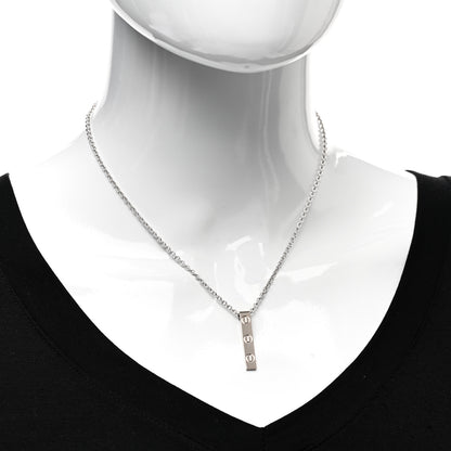 Cartier 18K White Gold LOVE Bar Pendant Necklace 2 of 4