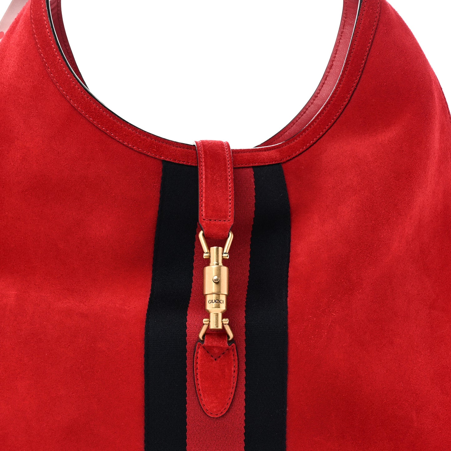 Soft Suede Web Large Jackie Hobo Red