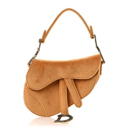 Christian Dior Velvet Crystal Mini Saddle Bag Camello 1 of 11