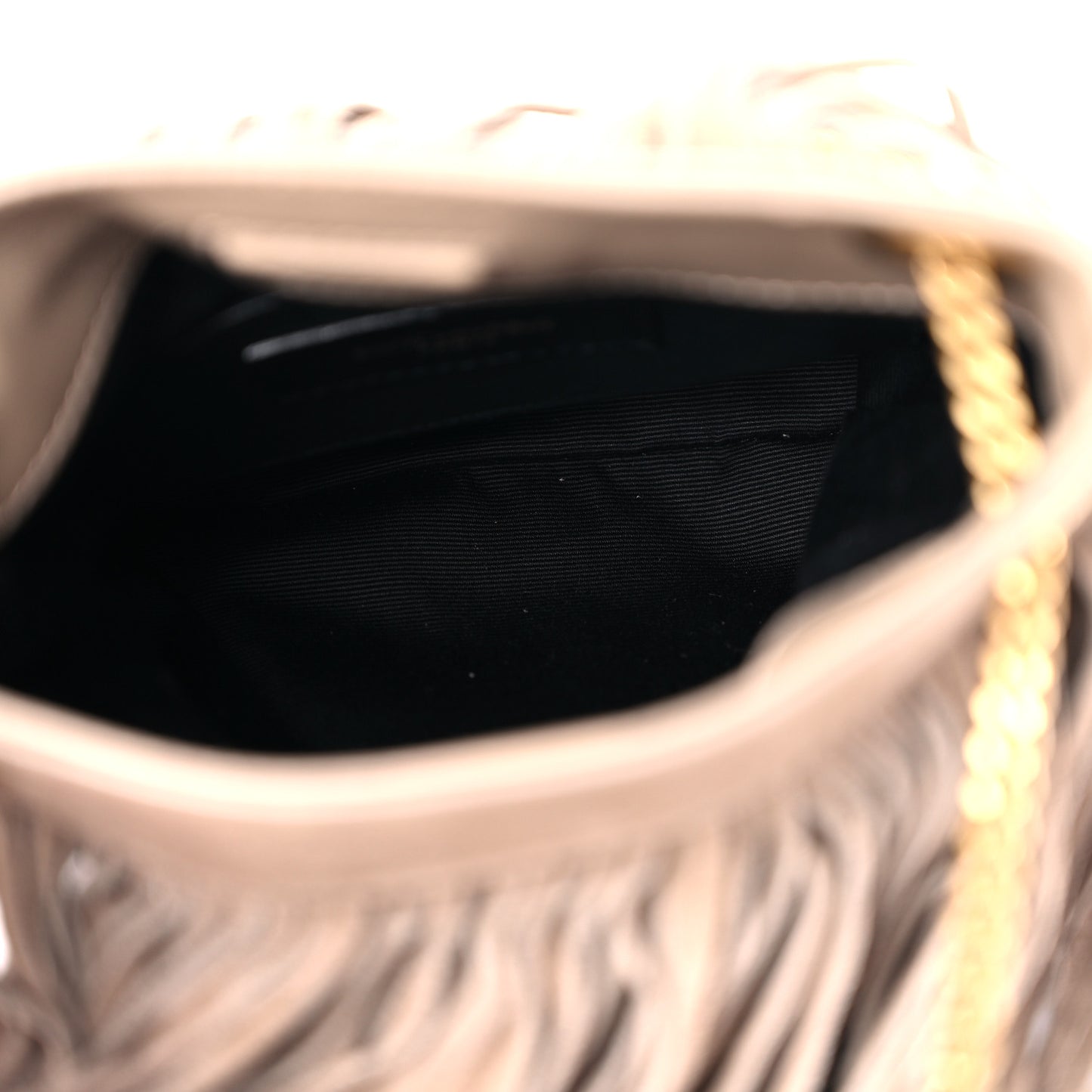 Suede Calfskin Small Grace Fringed Hobo Bag Dusty Grey