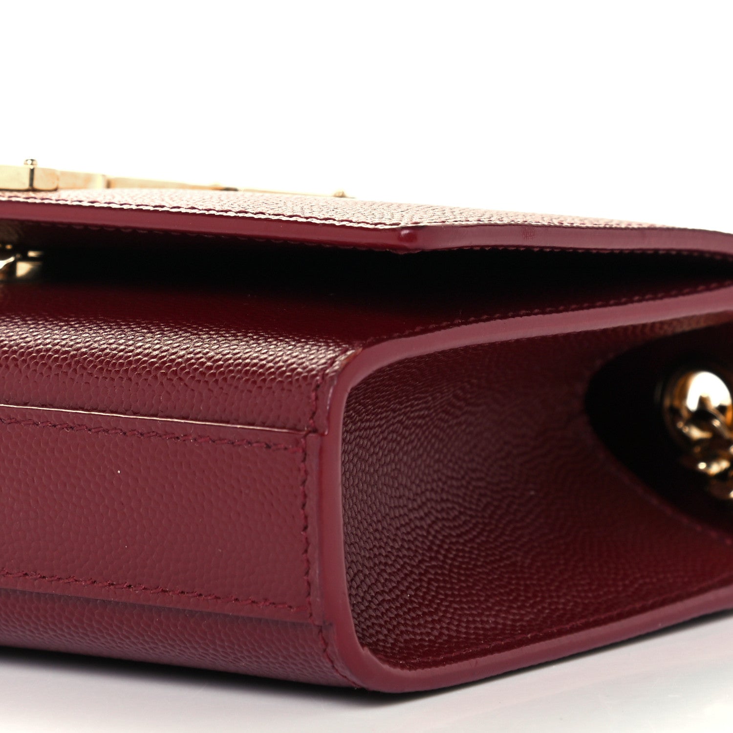 Saint Laurent Grain De Poudre Small Monogram Kate Satchel Oxblood 11 of 11