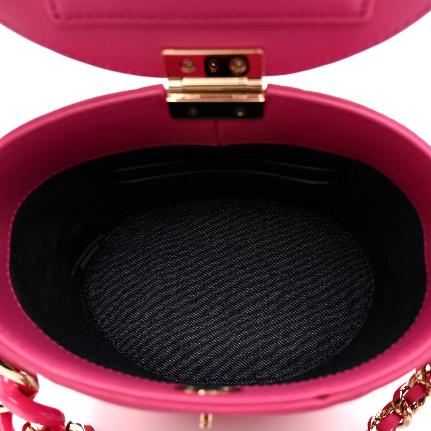 Chanel Lambskin Resin Elegant Chain Vanity Case Dark Pink 5 of 11